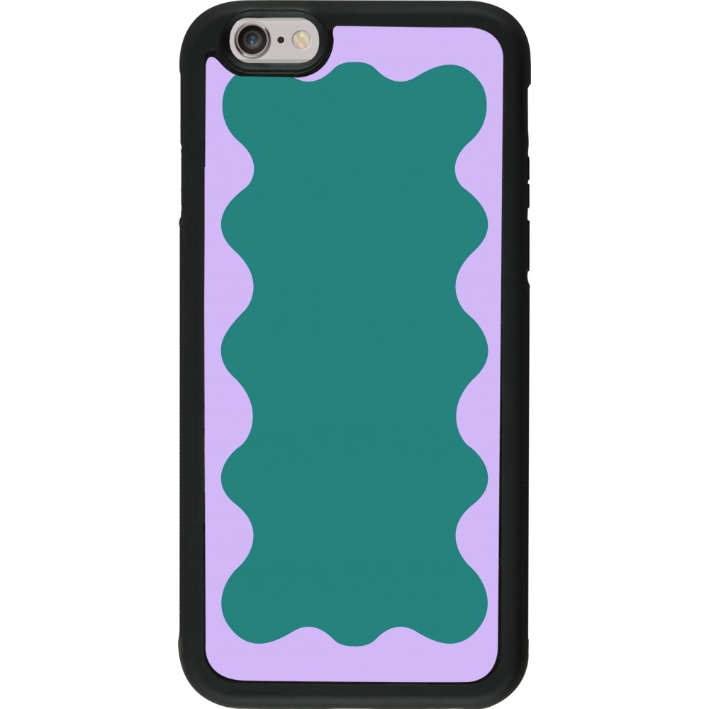 iPhone 6/6s Case Hülle - Silikon schwarz Wavy Rectangle Green Purple
