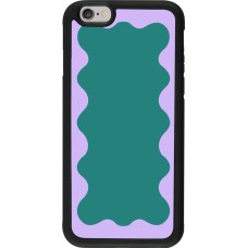 iPhone 6/6s Case Hülle - Silikon schwarz Wavy Rectangle Green Purple