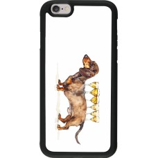 iPhone 6/6s Case Hülle - Silikon schwarz Wine Teckel