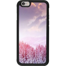 iPhone 6/6s Case Hülle - Silikon schwarz Winter 22 Pink Forest