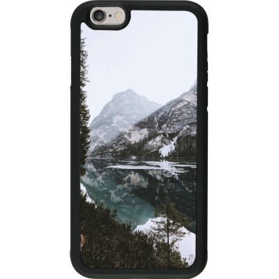 Coque iPhone 6/6s - Silicone rigide noir Winter 22 snowy mountain and lake