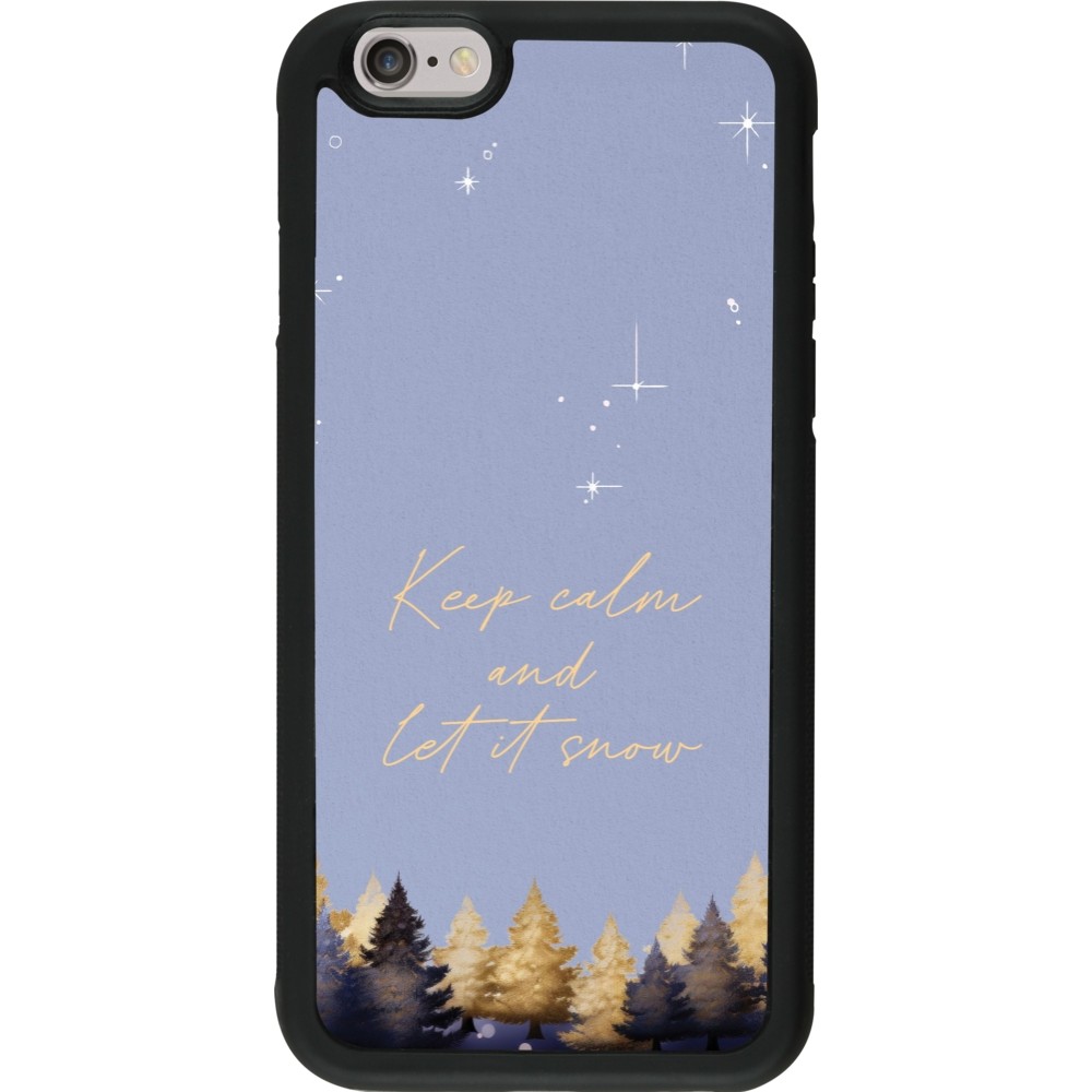 Coque iPhone 6/6s - Silicone rigide noir Winter 25 Winter illustration of trees