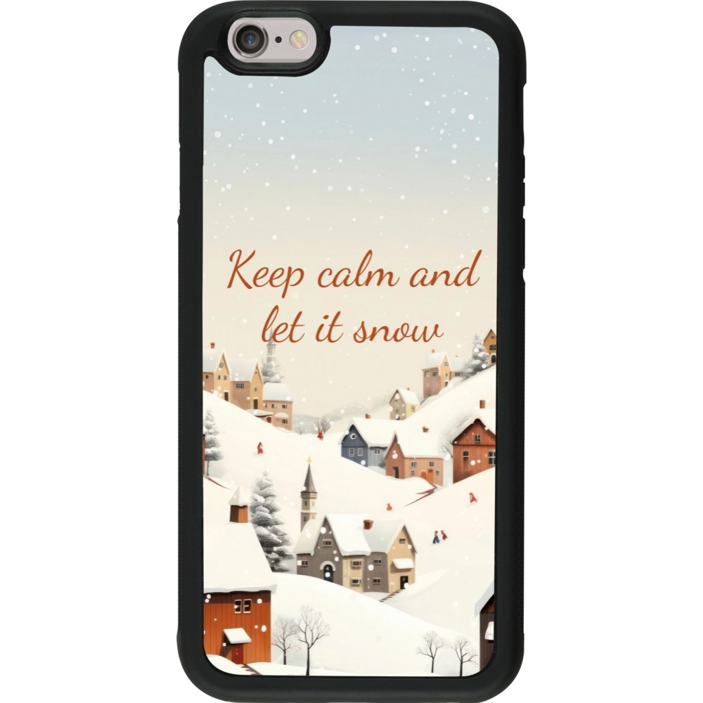 iPhone 6/6s Case Hülle - Silikon schwarz Winter 25 Winter Keep calm and let it snow