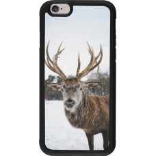 Coque iPhone 6/6s - Silicone rigide noir Winter 25 Winter reindeer