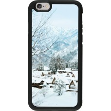 Coque iPhone 6/6s - Silicone rigide noir Winter 25 Winter snowy landscape