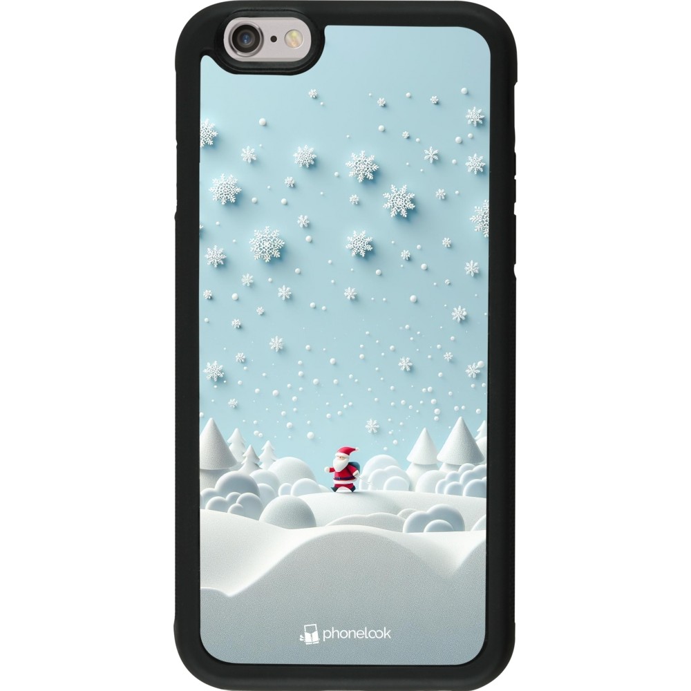 iPhone 6/6s Case Hülle - Silikon schwarz Weihnachten 2023 Kleiner Vater Schneeflocke