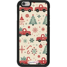 Coque iPhone 6/6s - Silicone rigide noir Noël 2024 Camion Sapin