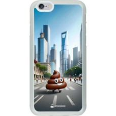 Coque iPhone 6/6s - Silicone rigide transparent Emoji Caca walk