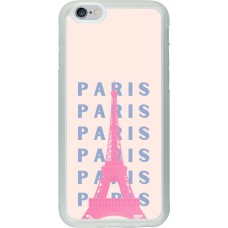 iPhone 6/6s Case Hülle - Silikon transparent Paris Pink Print