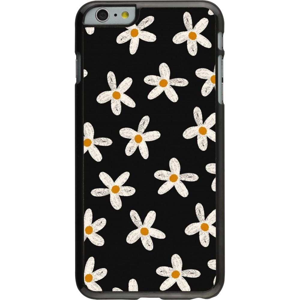 Coque iPhone 6 Plus / 6s Plus - Easter 2024 white on black flower