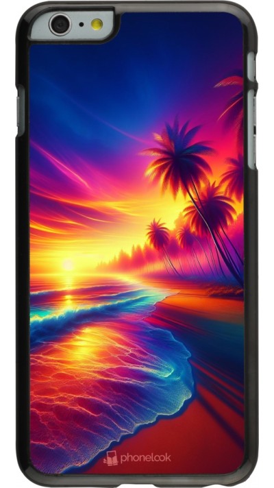 Coque iPhone 6 Plus / 6s Plus - Plage coucher soleil flashy
