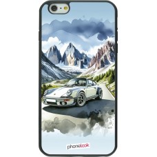 Coque iPhone 6 Plus / 6s Plus - Silicone rigide noir Porsche 911 Mountain Watercolor