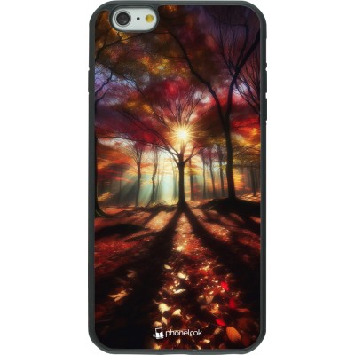 Coque iPhone 6 Plus / 6s Plus - Silicone rigide noir Automne doré glare
