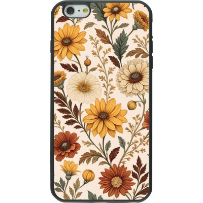 iPhone 6 Plus / 6s Plus Case Hülle - Silikon schwarz Autumn 25 Flower pattern