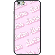 iPhone 6 Plus / 6s Plus Case Hülle - Silikon schwarz Barbie light pink pattern