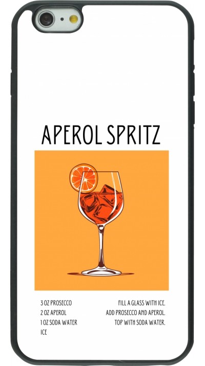 Coque iPhone 6 Plus / 6s Plus - Silicone rigide noir Cocktail recette Aperol Spritz
