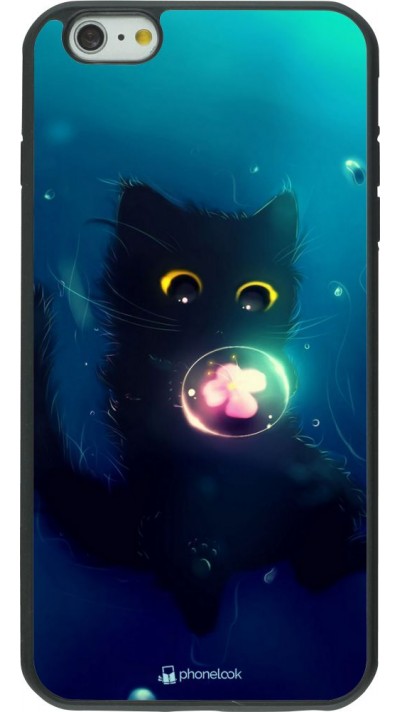 Coque iPhone 6 Plus / 6s Plus - Silicone rigide noir Cute Cat Bubble