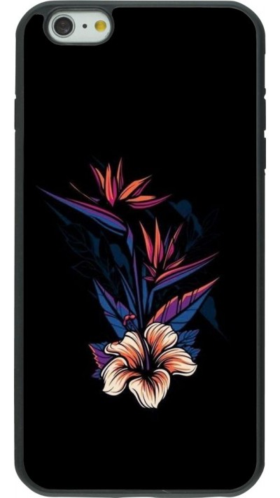 Coque iPhone 6 Plus / 6s Plus - Silicone rigide noir Dark Flowers