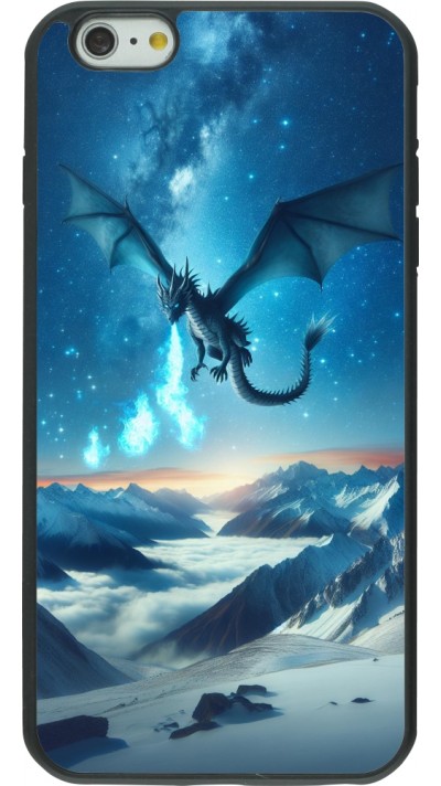 Coque iPhone 6 Plus / 6s Plus - Silicone rigide noir Dragon nocturne montagne