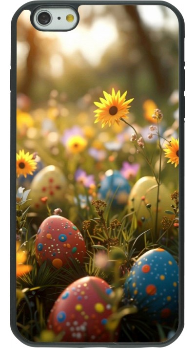 Coque iPhone 6 Plus / 6s Plus - Silicone rigide noir Easter 2026 Decorated eggs