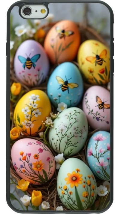 Coque iPhone 6 Plus / 6s Plus - Silicone rigide noir Easter 2026 Eggs with bees