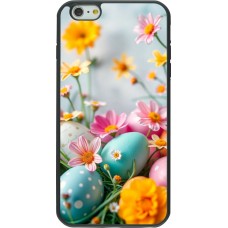 Coque iPhone 6 Plus / 6s Plus - Silicone rigide noir Easter 2026 Eggs with flowers