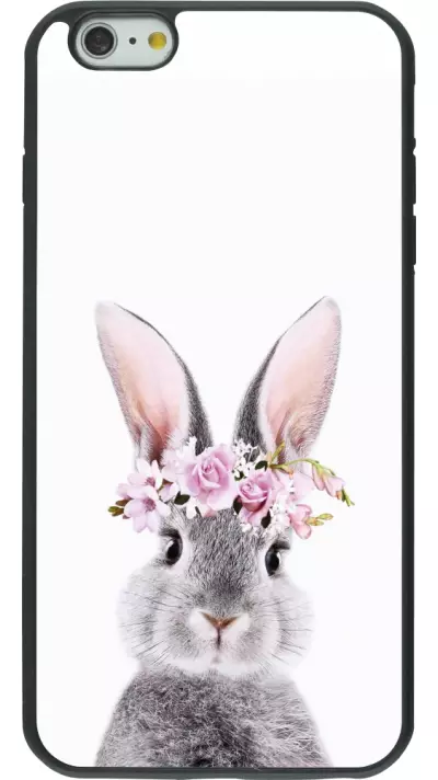 iPhone 6 Plus / 6s Plus Case Hülle - Silikon schwarz Easter 2023 flower bunny