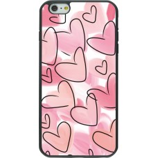 iPhone 6 Plus / 6s Plus Case Hülle - Silikon schwarz Easter 2023 pink hearts