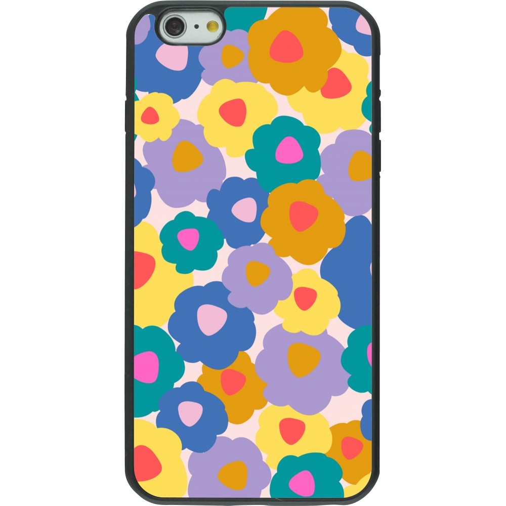iPhone 6 Plus / 6s Plus Case Hülle - Silikon schwarz Easter 2024 flower power