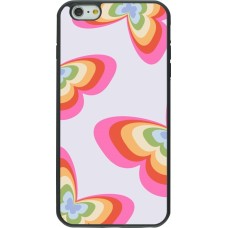 Coque iPhone 6 Plus / 6s Plus - Silicone rigide noir Easter 2024 rainbow butterflies
