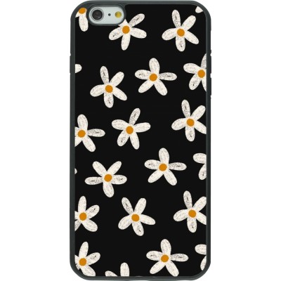 iPhone 6 Plus / 6s Plus Case Hülle - Silikon schwarz Easter 2024 white on black flower