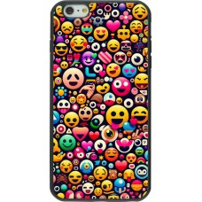 Coque iPhone 6 Plus / 6s Plus - Silicone rigide noir Emoji Mix Color