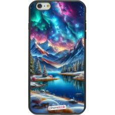 Coque iPhone 6 Plus / 6s Plus - Silicone rigide noir Fantasy Mountain Lake Sky Stars