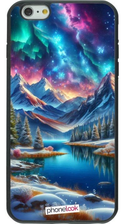 Coque iPhone 6 Plus / 6s Plus - Silicone rigide noir Fantasy Mountain Lake Sky Stars