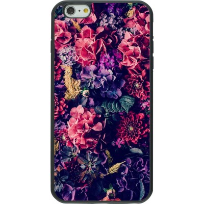 Hülle iPhone 6 Plus / 6s Plus - Silikon schwarz Flowers Dark