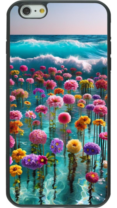 Coque iPhone 6 Plus / 6s Plus - Silicone rigide noir Flower sea waves