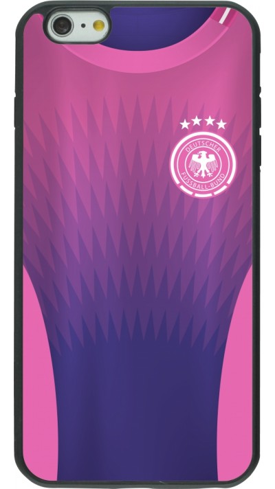 Coque iPhone 6 Plus / 6s Plus - Silicone rigide noir Maillot de football Allemagne Extérieur personnalisable