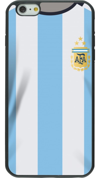 Coque iPhone 6 Plus / 6s Plus - Silicone rigide noir Maillot de football Argentine 2022 personnalisable