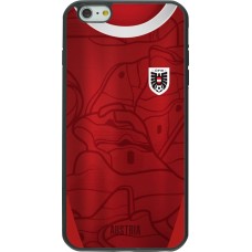 Coque iPhone 6 Plus / 6s Plus - Silicone rigide noir Maillot de football Autriche personnalisable