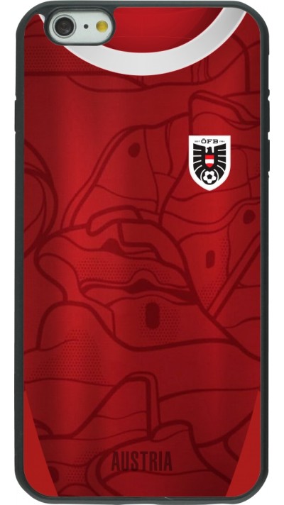 Coque iPhone 6 Plus / 6s Plus - Silicone rigide noir Maillot de football Autriche personnalisable