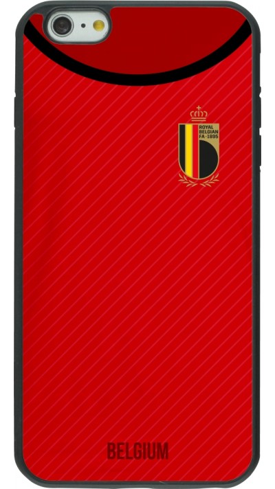 Coque iPhone 6 Plus / 6s Plus - Silicone rigide noir Maillot de football Belgique 2022 personnalisable