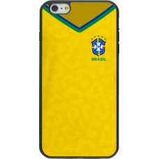 Coque iPhone 6 Plus / 6s Plus - Silicone rigide noir Maillot de football Brésil 2022 personnalisable
