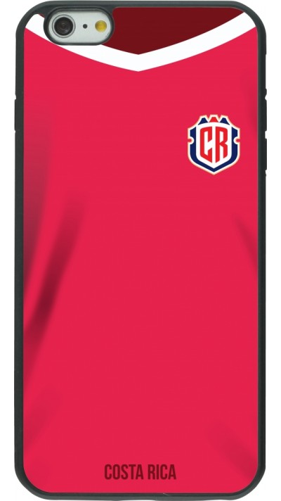 Coque iPhone 6 Plus / 6s Plus - Silicone rigide noir Maillot de football Costa Rica 2022 personnalisable