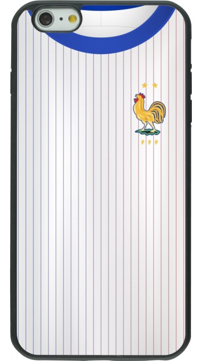 Coque iPhone 6 Plus / 6s Plus - Silicone rigide noir Maillot de football France Extérieur personnalisable