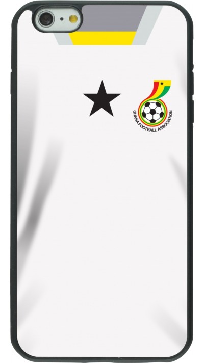 Coque iPhone 6 Plus / 6s Plus - Silicone rigide noir Maillot de football Ghana 2022 personnalisable