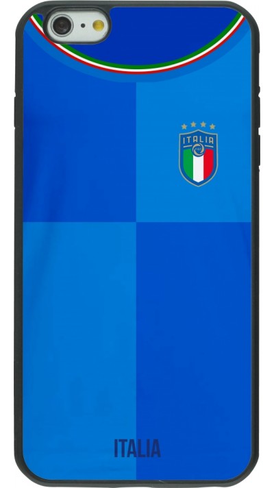 Coque iPhone 6 Plus / 6s Plus - Silicone rigide noir Maillot de football Italie 2022 personnalisable