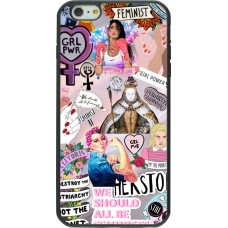 Coque iPhone 6 Plus / 6s Plus - Silicone rigide noir Girl Power Collage