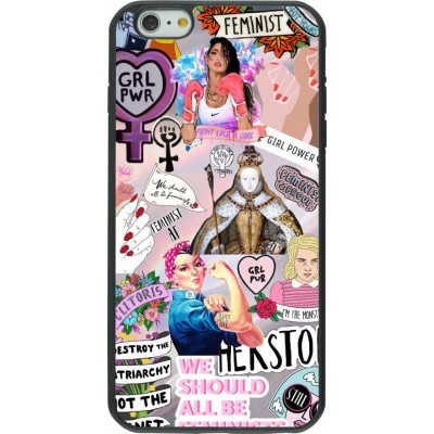 Hülle iPhone 6 Plus / 6s Plus - Silikon schwarz Girl Power Collage