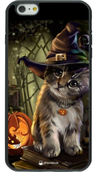 Hülle iPhone 6 Plus / 6s Plus - Silikon schwarz Halloween 21 Witch cat