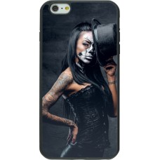 iPhone 6 Plus / 6s Plus Case Hülle - Silikon schwarz Halloween 22 Tattooed Girl